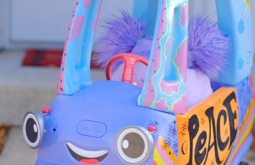 Customize Your Kid’s Ride-On Car with Spray Paint & Markers