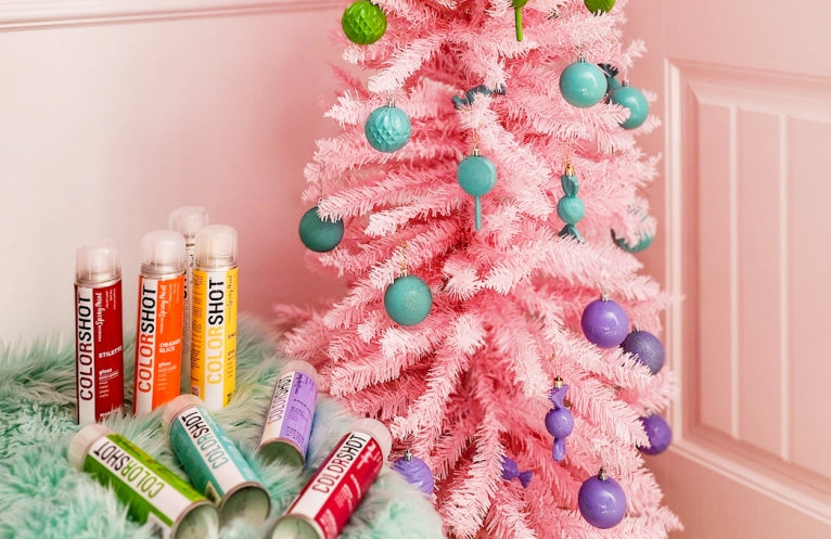 Decorate on a Budget with Spray Paint: Rainbow Christmas Tree Idea