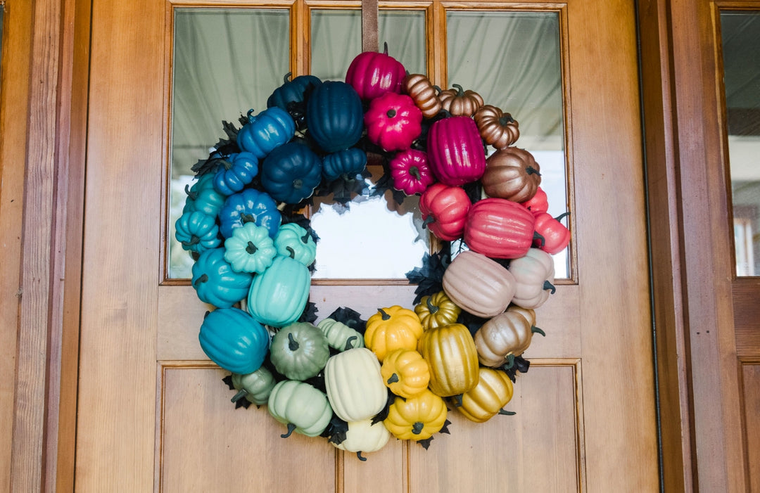 DIY Fall Décor: Spray Painted Pumpkin Wreath