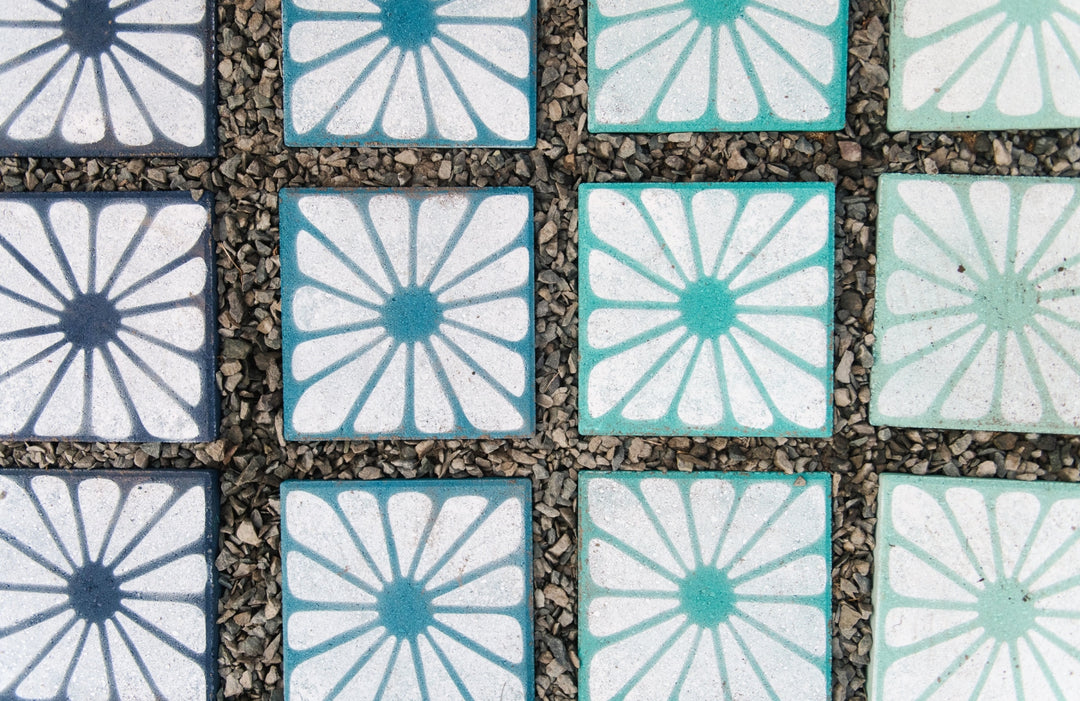 Floral Garden Stepping Stones with Spray Paint