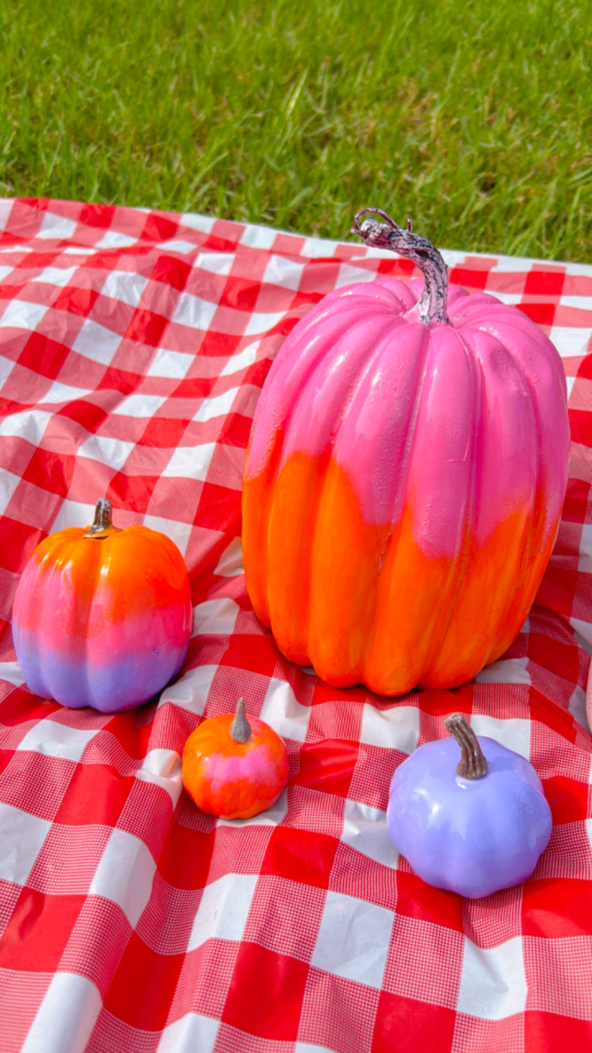 Colorful Painted Pumpkin Décor with Spray Paint