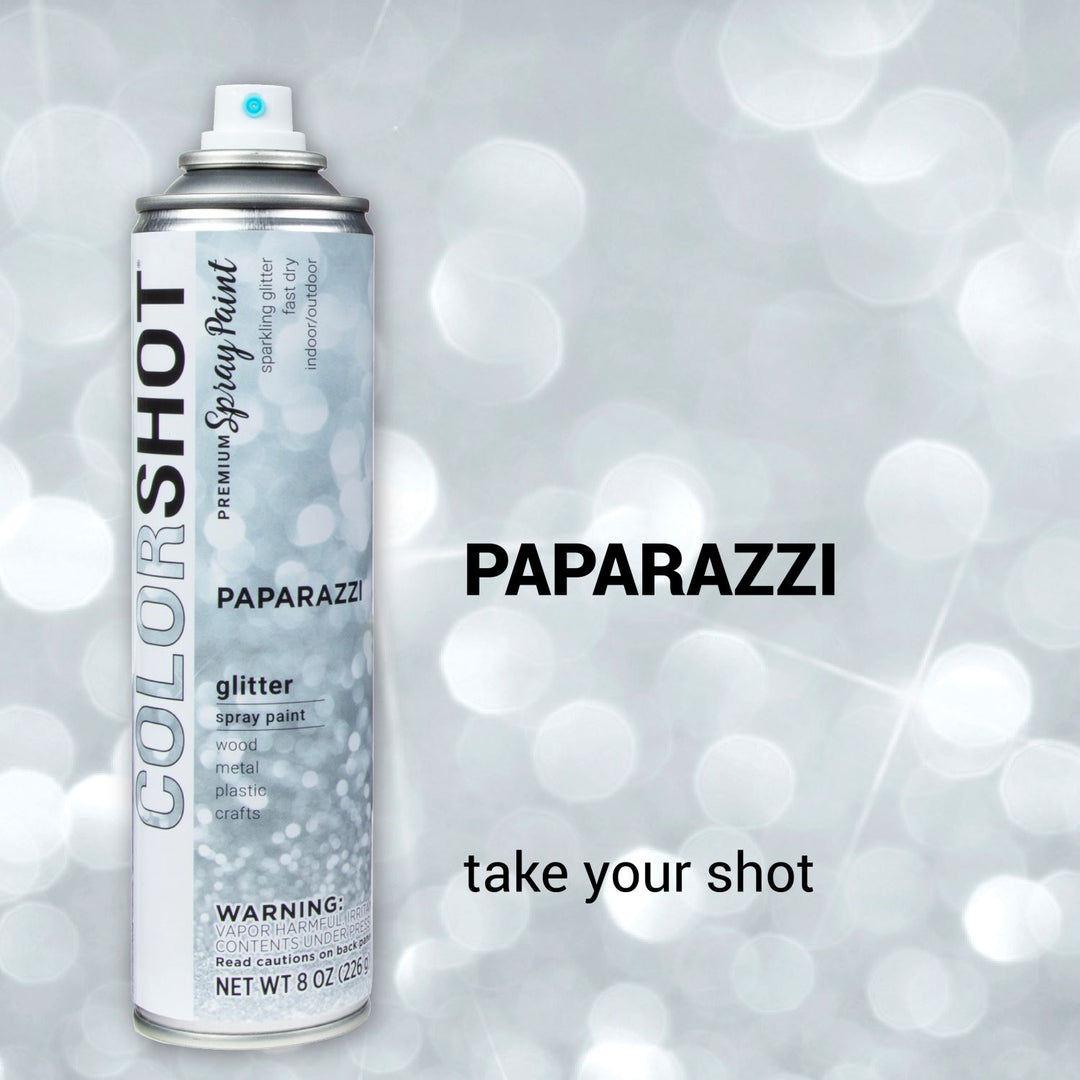 Picture of 47014 COLORSHOT Glitter Spray Paint Paparazzi (Silver) 8 oz.