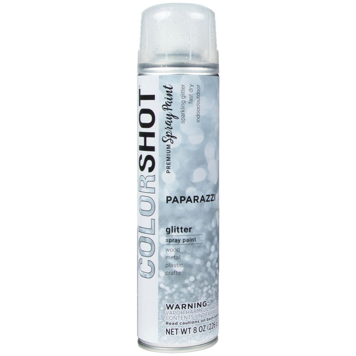 Picture of 47014 COLORSHOT Glitter Spray Paint Paparazzi (Silver) 8 oz.