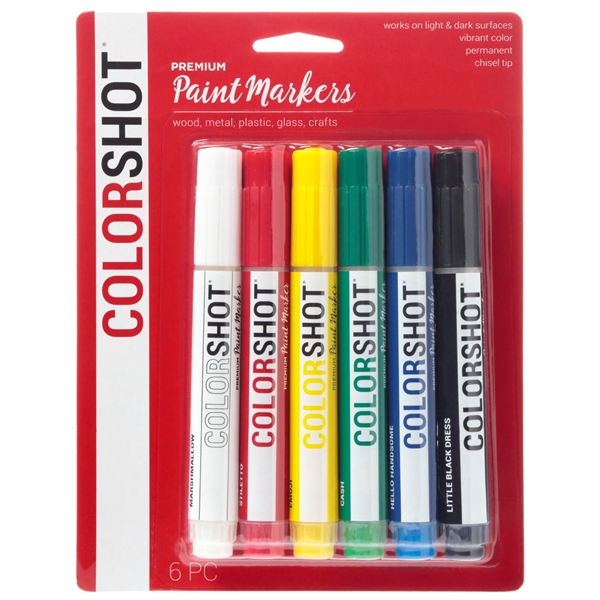Premium Paint Markers Rainbow 6 Pack | COLORSHOT Paint