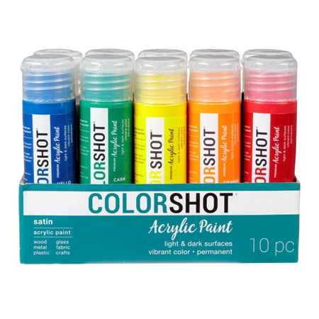 COLORSHOT 2 oz. 10-Color Bright Craft Paint Set 43831 - The Home Depot