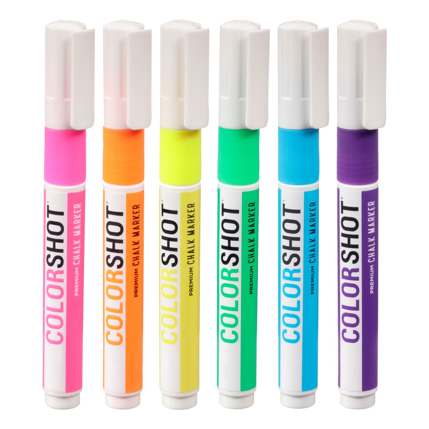 Premium Photo  Six bright colored markers isolated on a white