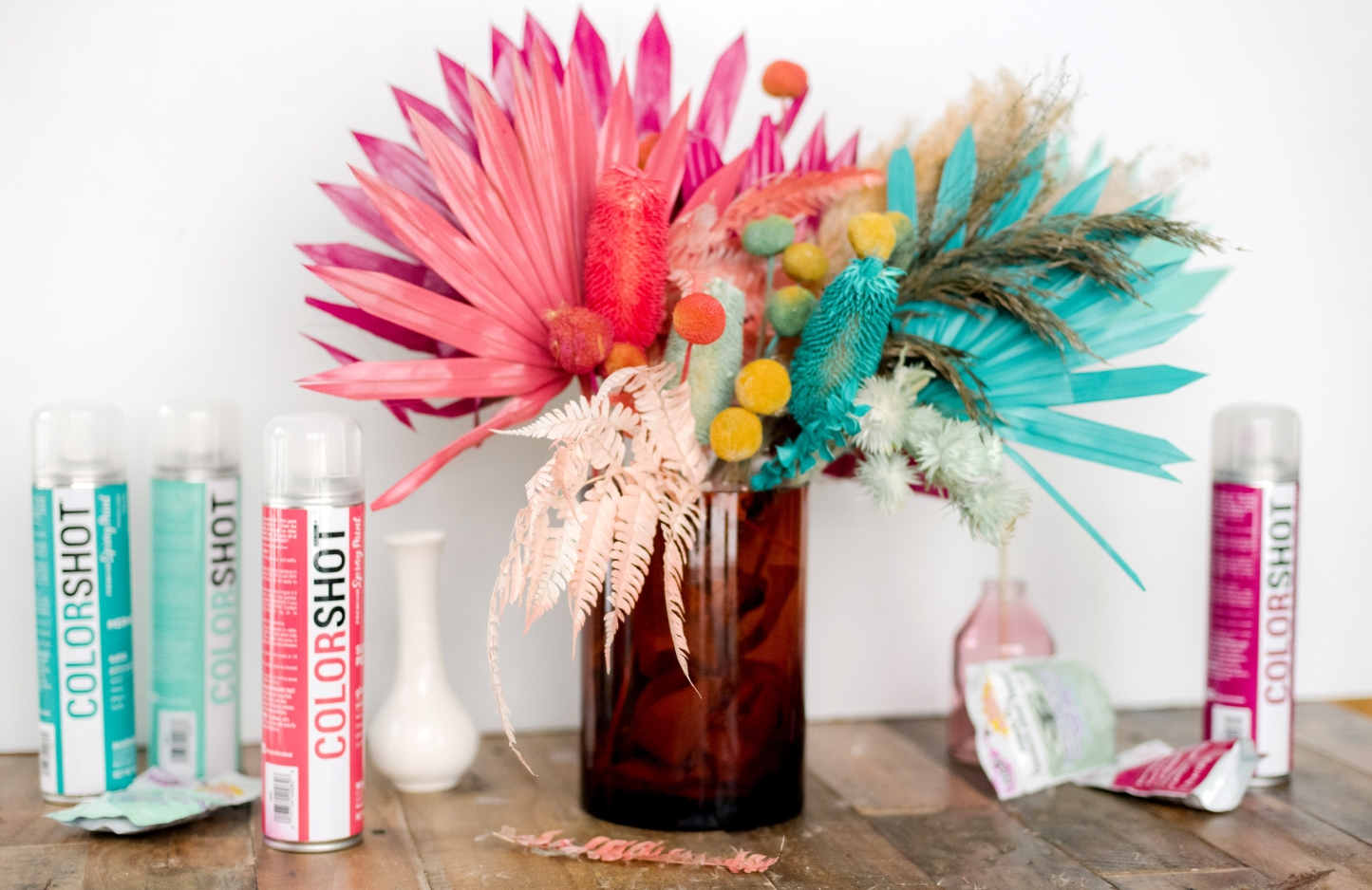 Colorful Spray Painted Flower Bouquet