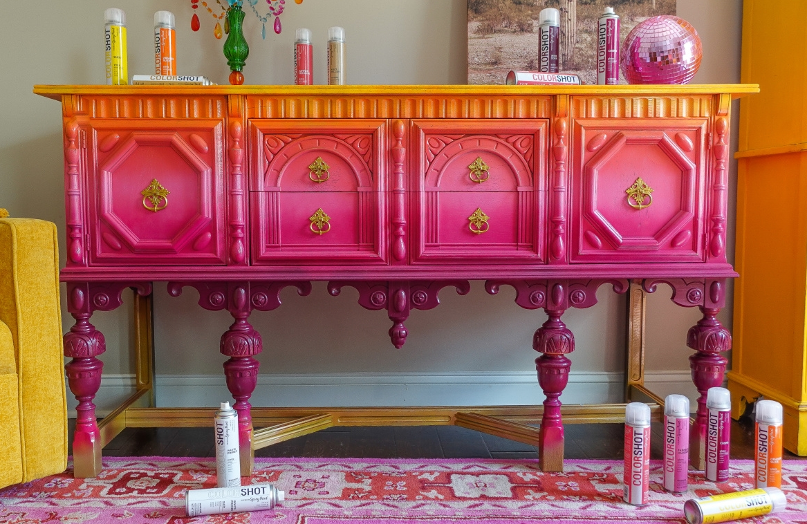 Ombré Furniture Flip: Create a Colorful Customized Cabinet with